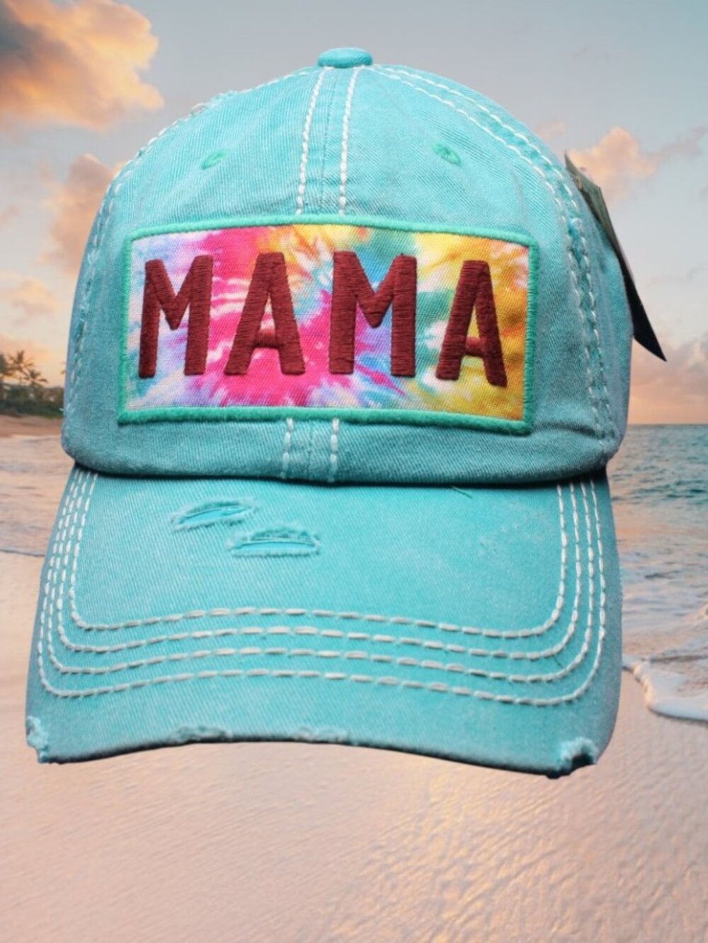 KBETHOS-Vintage Style Distressed Adjustable Baseball Cap Hat Mama  beach